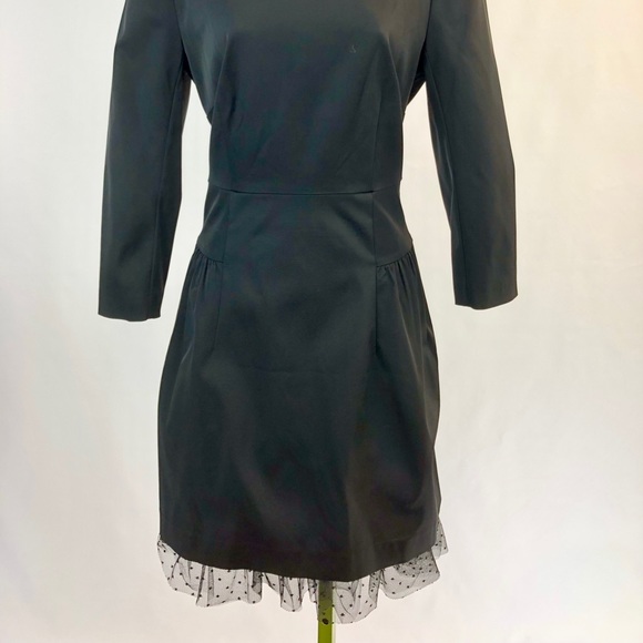 J Crew Long Sleeve Sheath Dress w Tulle Trim NEW - Picture 3 of 7